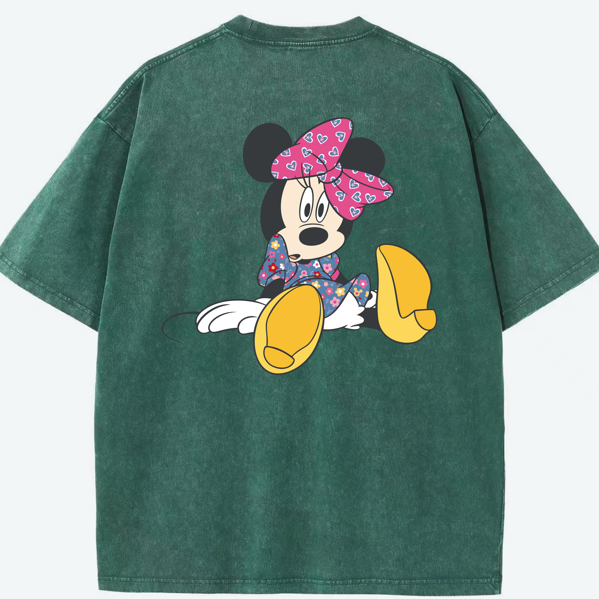 （画像用） ミッキーマウス Mickey Mouse 綿100% ヴィンテージ風 半袖Tシャツ（背面プリント）